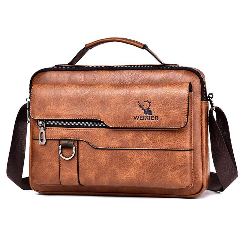 New trendy men's bag shoulder bag business leisure bag men's messenger bag texture small backpack
