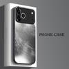 Silver black brushed pattern glass phone case suitable for iPhone 17 16 15 14 13 12 11 Pro/Max/Plus anti drop and shockproof