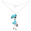Les Trésors De Lily [P7490] - Designer Long Necklace 'Lilipoupettes' (singing In the Rain) Turquoise - 11x4. 5cm