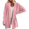 Women's Long Sleeved Solid Color Medium Length Knitted Cardigan Jacket Sweater Knitted Sweater