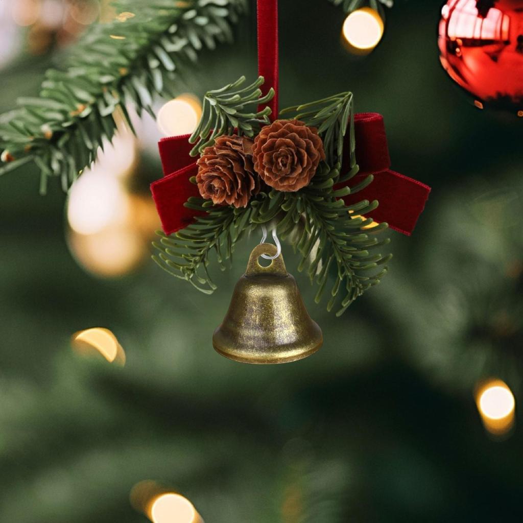 Christmas Bells 20 Pieces Holiday Tree Decor Rustic Christmas Bells for Tree Door Wreath Wedding Holiday Church Outdoor Party