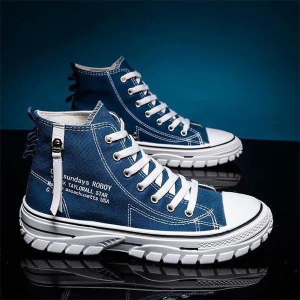 Tendência de sapatos de lona de cano alto masculino casual legal moda estilo de rua tênis hip hop para adolescentes