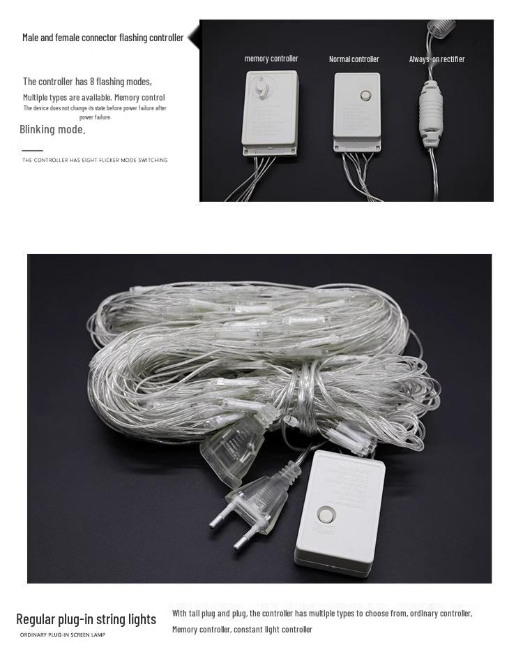 Twinkling LED Fishing Net Star Lights: Waterproof Outdoor Fairy Lights for Lawn and Square Decoration