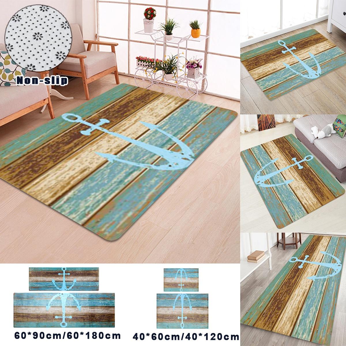 

40 * 60 см / 40 * 120 см / 60 * 90 см / 60 * 180 см Горячий морской якорь Деревенский 3D-дерево Противоскользящая дверь для ванны Кухня Ковровые коврики Для ванной комнаты Ковровое покрытие