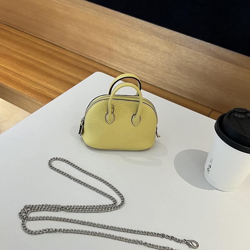 2025 Super Mini Women Crossbody Bags Genuine Leather Handbag Small Chains Shoulder Bag For Ladies First Layer Of Cowhide Shell Bag