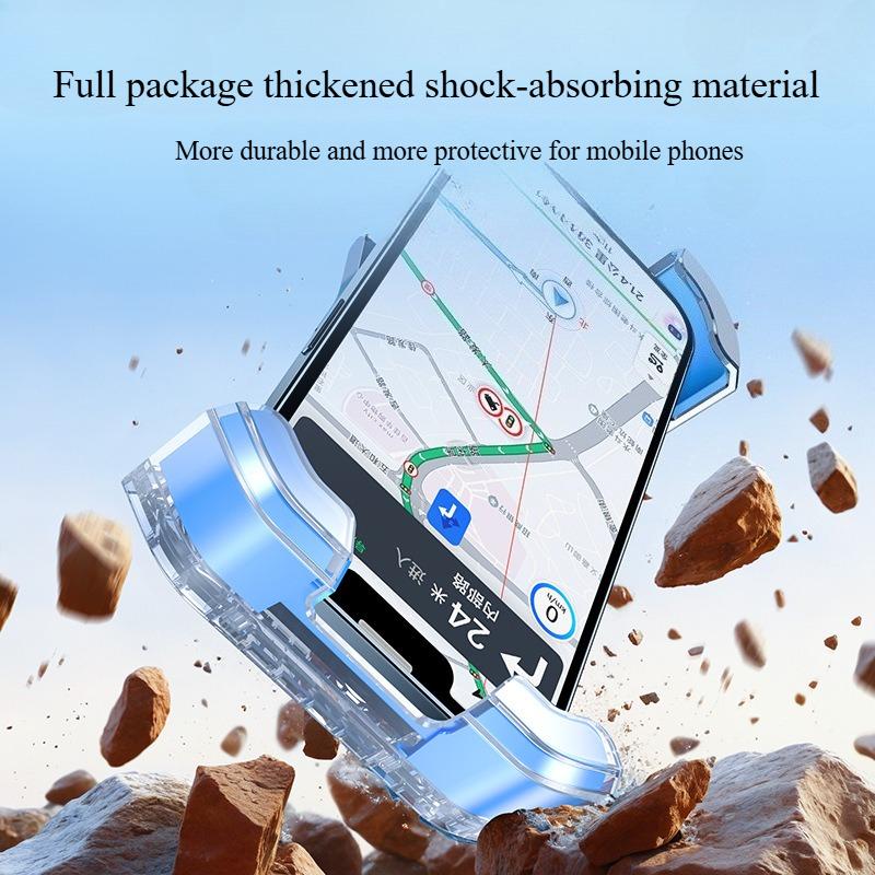 Shock Resistant Motorcycle Phone Holder for Delivery Riders Electric Bicycle Navigation Mount Stable Clamp for Mobile Phones