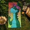Cartoon Denver the Last Dinosaur Towel beach towel, quick drying absorbent bath towel for Swim,Gym,Camping,Outdoor