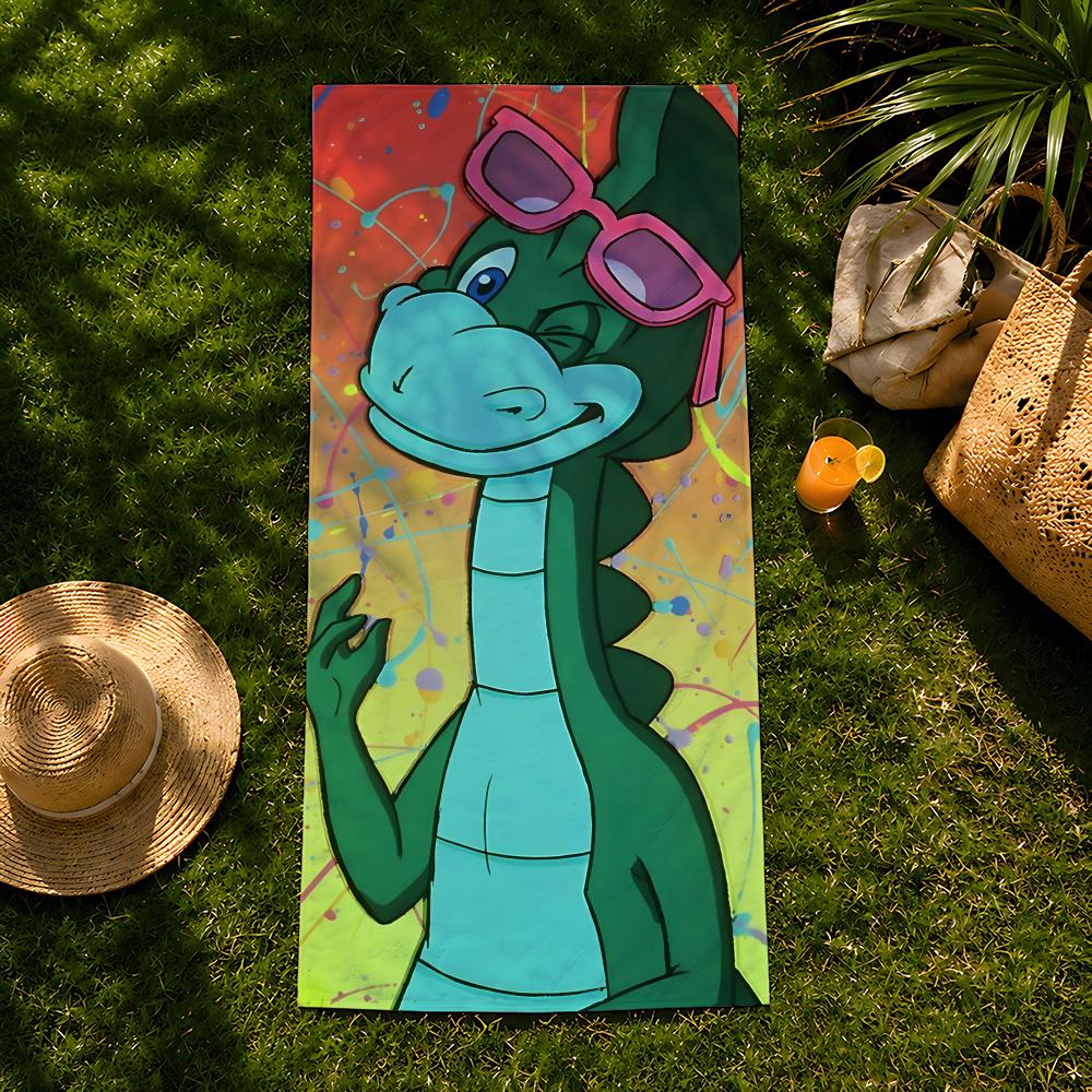 Cartoon Denver the Last Dinosaur Towel beach towel, quick drying absorbent bath towel for Swim,Gym,Camping,Outdoor