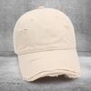 Peaked cap Cotton ripped baseball cap Men's versatile soft top curved brim sun hat Embroidery Women's trend