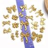Stainless Steel Double Hanging Bow Pendant Charm for DIY Bracelets & Necklaces