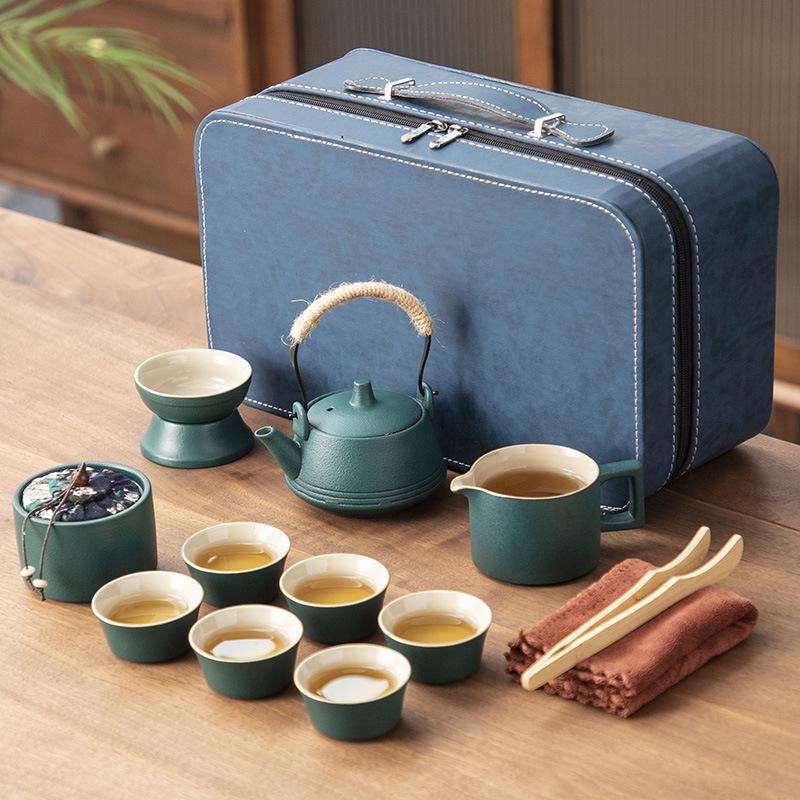 Ceramic Portable Travel Tea Set Household Gifts Business Company High-end Gifts
