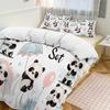 Cute Love Panda Bedding Set 3D Printed Lovely Animal Duvet Cover Set 3pcs Zipper Closure Quilt Cover Twin Double Queen King