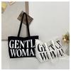 Students class large capacity alphabet canvas bag 2025 summer new tote bag fashionable shoulder handbag