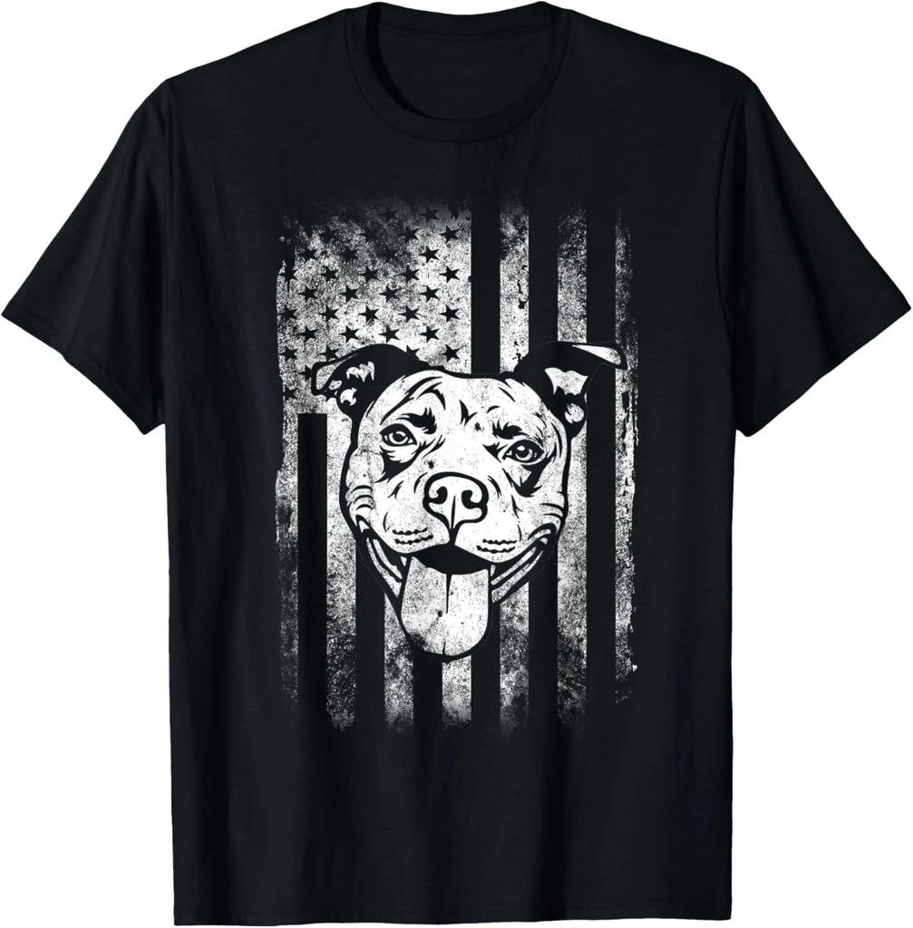 Funny Patriotic Pitbull American Flag Dog Lover Tee Gift Unisex T-Shirt