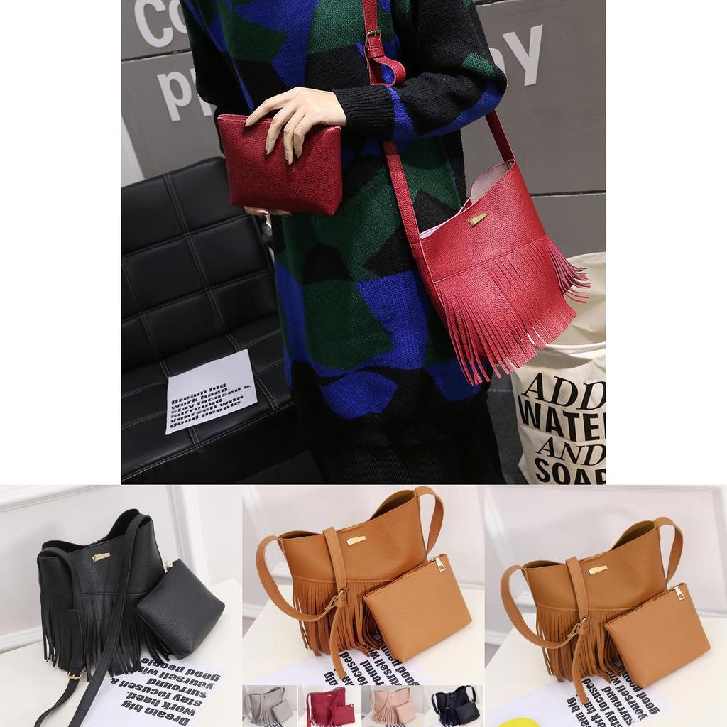 Timeless Leather Shoulder Messenger Bag Set For Women With Classic Appeal