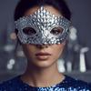 Crystal Venetian Mask Crowned Half Facepiece Carnival Visor Party Eyemask  Mardi Gras