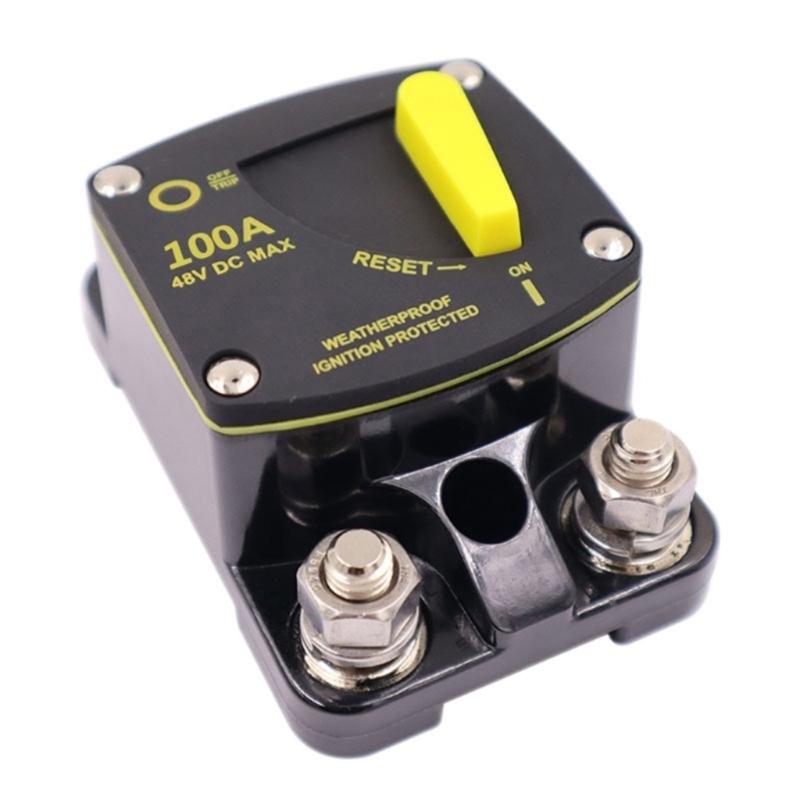 High Amperage Circuit Breaker with Manual Reset for Use in Car Motorhomes Boats Solar Installations Corrosion Resistant