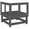 Garden Corner Sofa Gray Solid Pine Wood