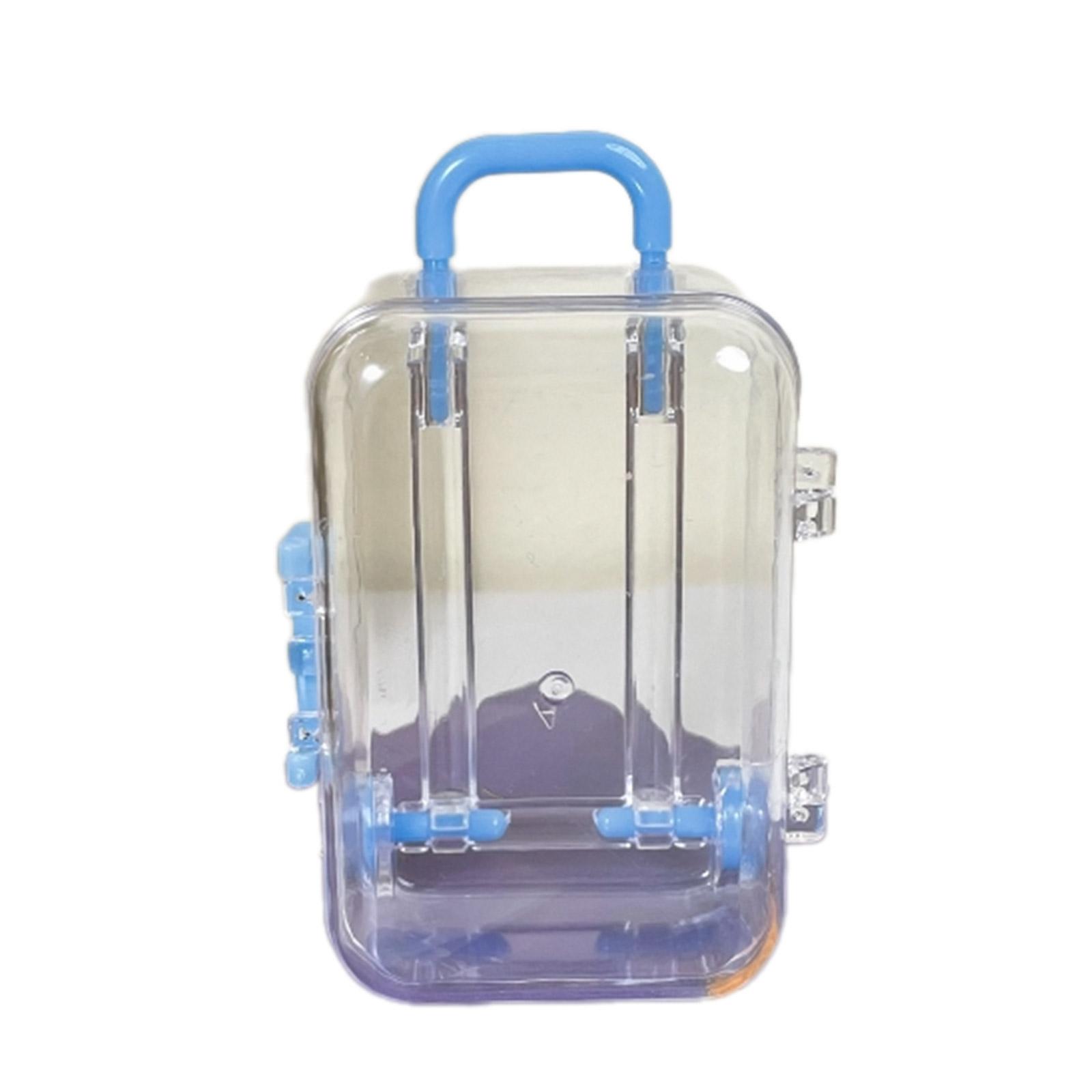 

Мини-чемодан в форме помады, сумка для женщин, маленькая карточка, багажная коробка для хранения, аксессуары для кукол, миниатюрный чемодан на колесиках, дорожный чемодан S синий