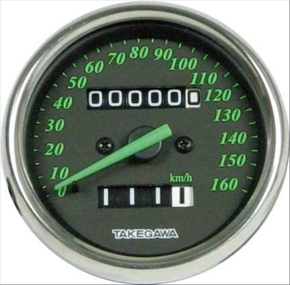 Special Parts Takegawa Black Green Speedometer Universal for Vehicles (TAKEGAWA) & 6V/12V 05-05-0090