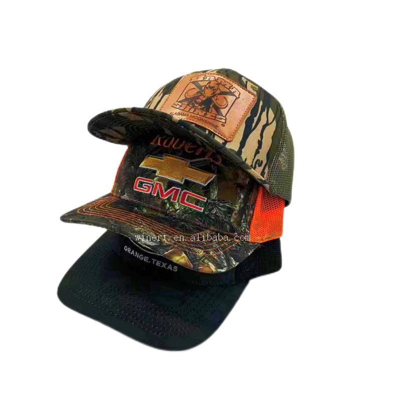 Mesh Embroidery Custom logo Trucker Hat Cap, Camo Trucker Hat, Cotton Polyester Camouflage Caps Camo Trucker Hat