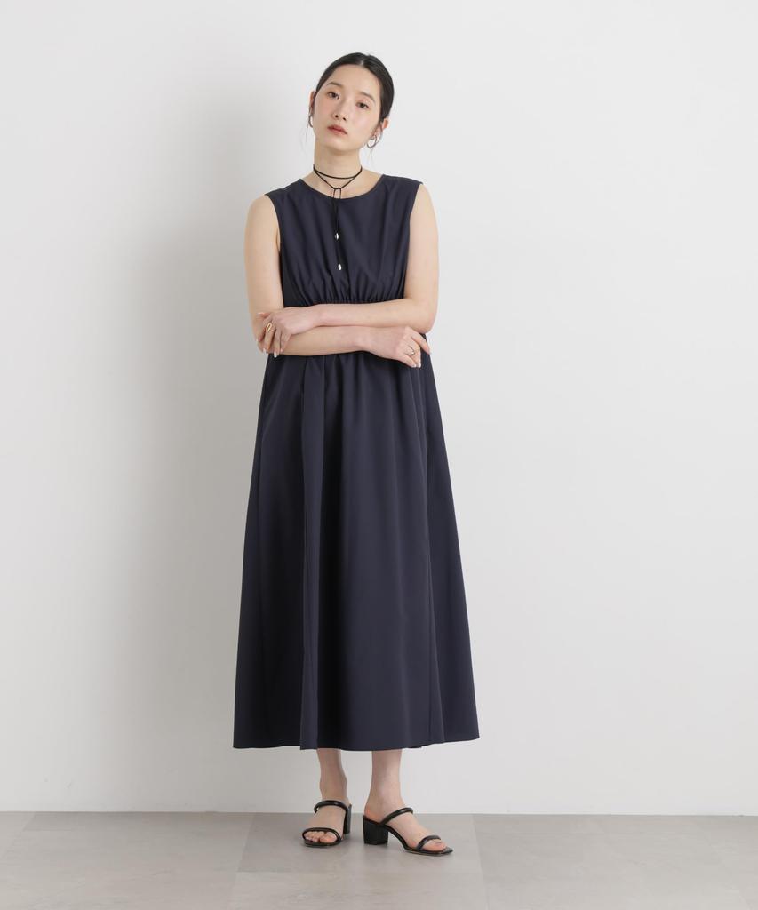 MINOTECH Sleeveless Gathered Maxi Size S [Nano Universe] (R) Dress, Women's, (120), Navy, 669-6119314