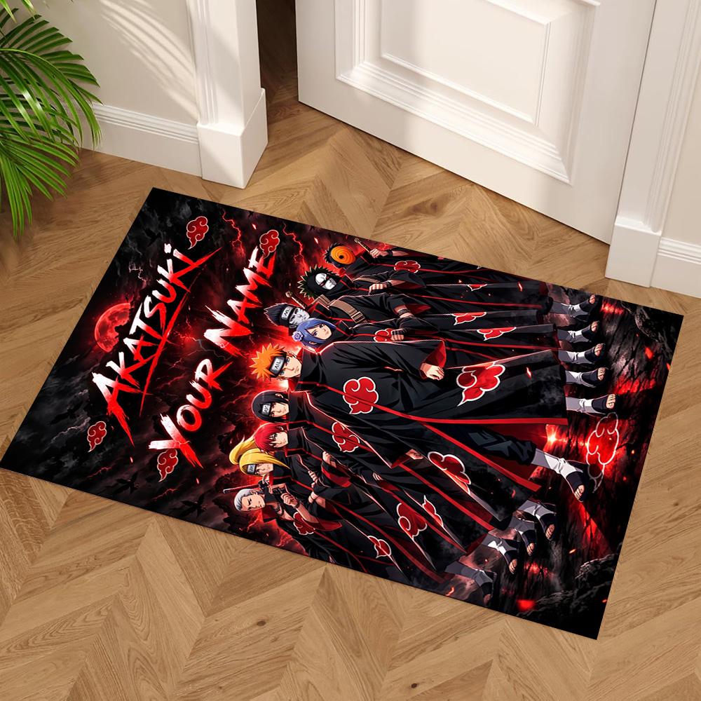 Naruto Character Personalized Name Floor Mat Design for Living Rooms Entryway Playrooms Dormitory Anti-slip Rug Office Home Decor Best for Christmas