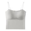 Summer thin shoulder straps seamless underwear women's tube top bra without steel ring small chest gathered smooth fixed cup bra breathable