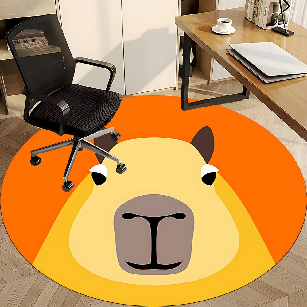 1pc Camel Face Chair Carpet for Office Non Slip, Lightweight, Machine Washable Rug for Office Holiday Decor