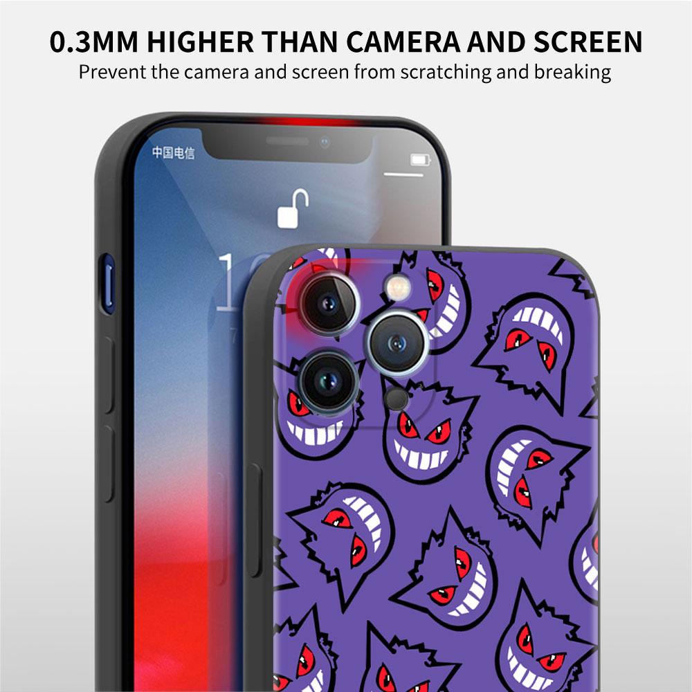 Pouzdro pro Apple iPhone 14 11 13 7 12 Pro 7 XR XS Max 8 Plus 6 14Pro 13Mini Černé Měkké Telefonní Coque Pokemon Pikachu Kreslený