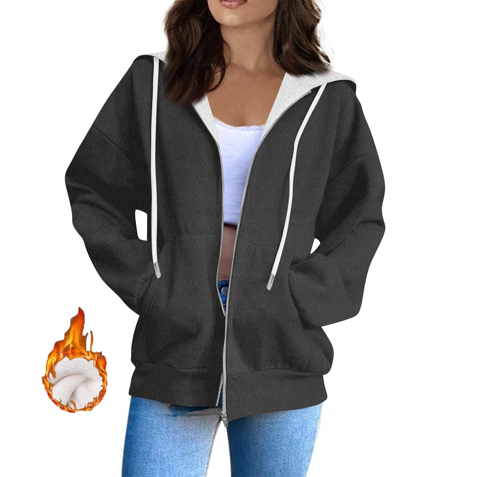 

Женская толстовка, спортивная фланелевая толстовка с длинным рукавом, повседневная толстовка с капюшоном M