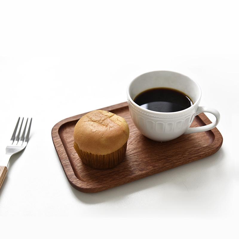 Japanese Solid Wood Rectangular Walnut Tray - Dinner, Dessert, or Fruit Plate