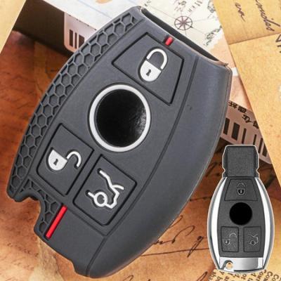Silicone Key Case Cover Remote 3 Buttons For Mercedes Benz A B C E S Class 2018
