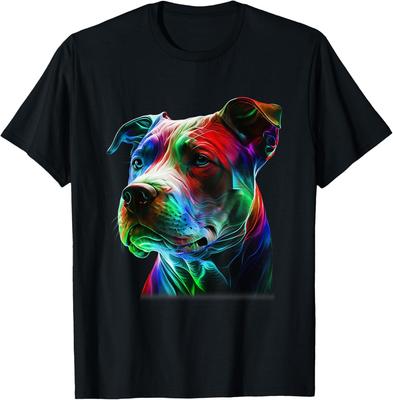 Colorful Pit-Bull Beauty Graphic Art Pitbull Dog Lover T-Shirt