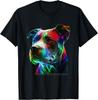 Colorful Pit-Bull Beauty Graphic Art Pitbull Dog Lover T-Shirt