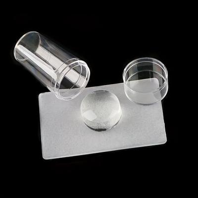Professional French Manicure Nail Stamp Kit - Transparent Silicone Jelly Stamper with Scraper for Easy DIY Nail Art