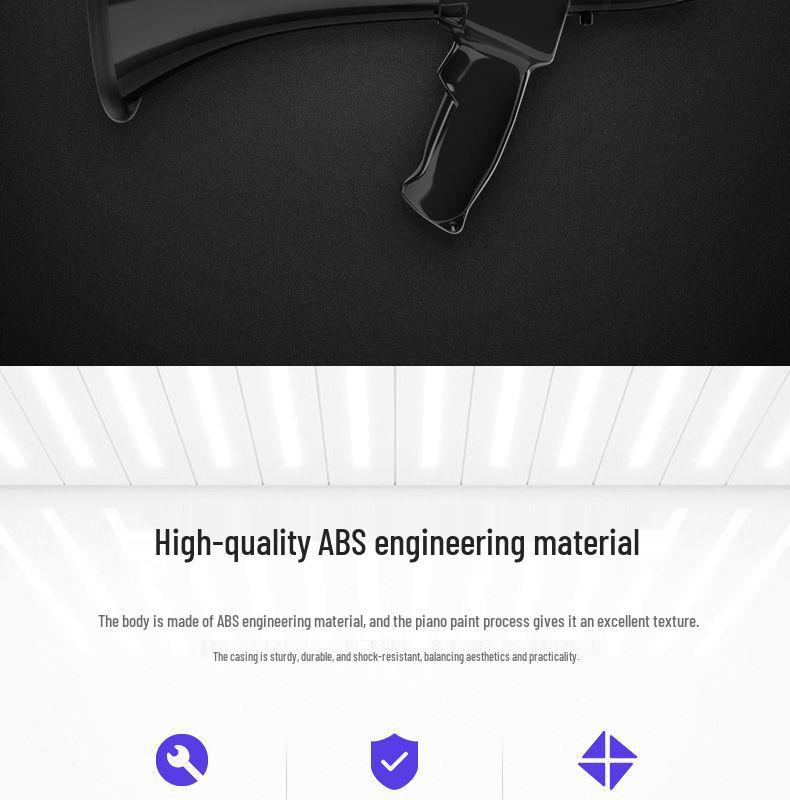 High-Power Handheld Megaphone with Recording & Charging - Loudspeaker for Street Stalls