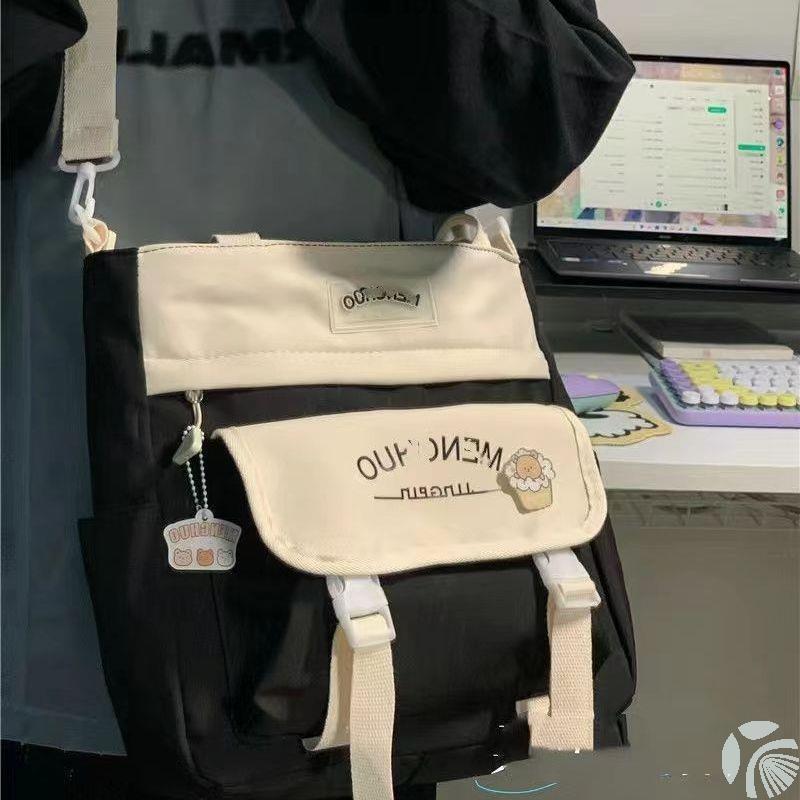 Large Capacity Canvas Tote Bag for Female Students - Perfect for High School and Tutoring