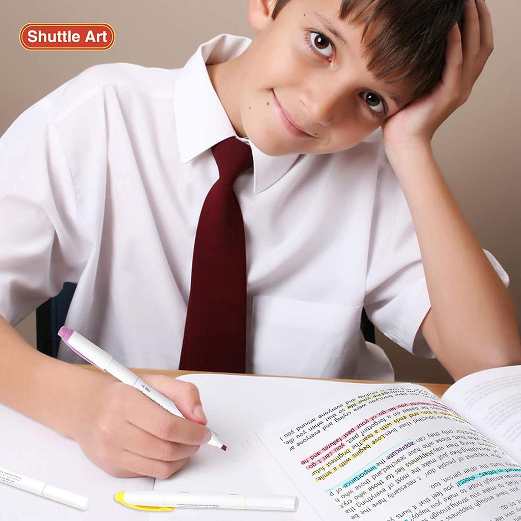 Shuttle Art Highlighter Mjuk 30 Highlighter Linje Pastell Extra Mejsel Snabb För Dagbok Kontor Set, Färg, Färger, Markör, Markör, Vattenbaserad, Färger,