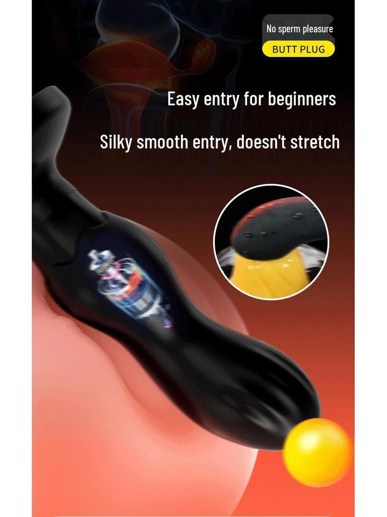 New Model: Manual Vibration Anal Plug for G-Spot & Backdoor Stimulation - Unisex, Beads for Couples