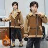 Boys' Casual Fleece Jacket,  Fashionable Thickened Coat for Children Autumn and Winter