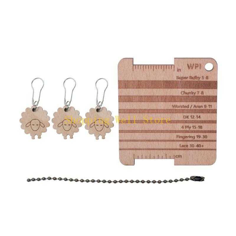 KX4B Knitting Ruler Set for Accurate Measurements Knitting Needle Gauge Knitting Yarn Gauge Knitting Accessories