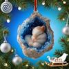 Owl And Raccoon Acrylic Christmas Tree Ornament Shatterproof Elegant Holiday Decoration For Family Home Party Supplies