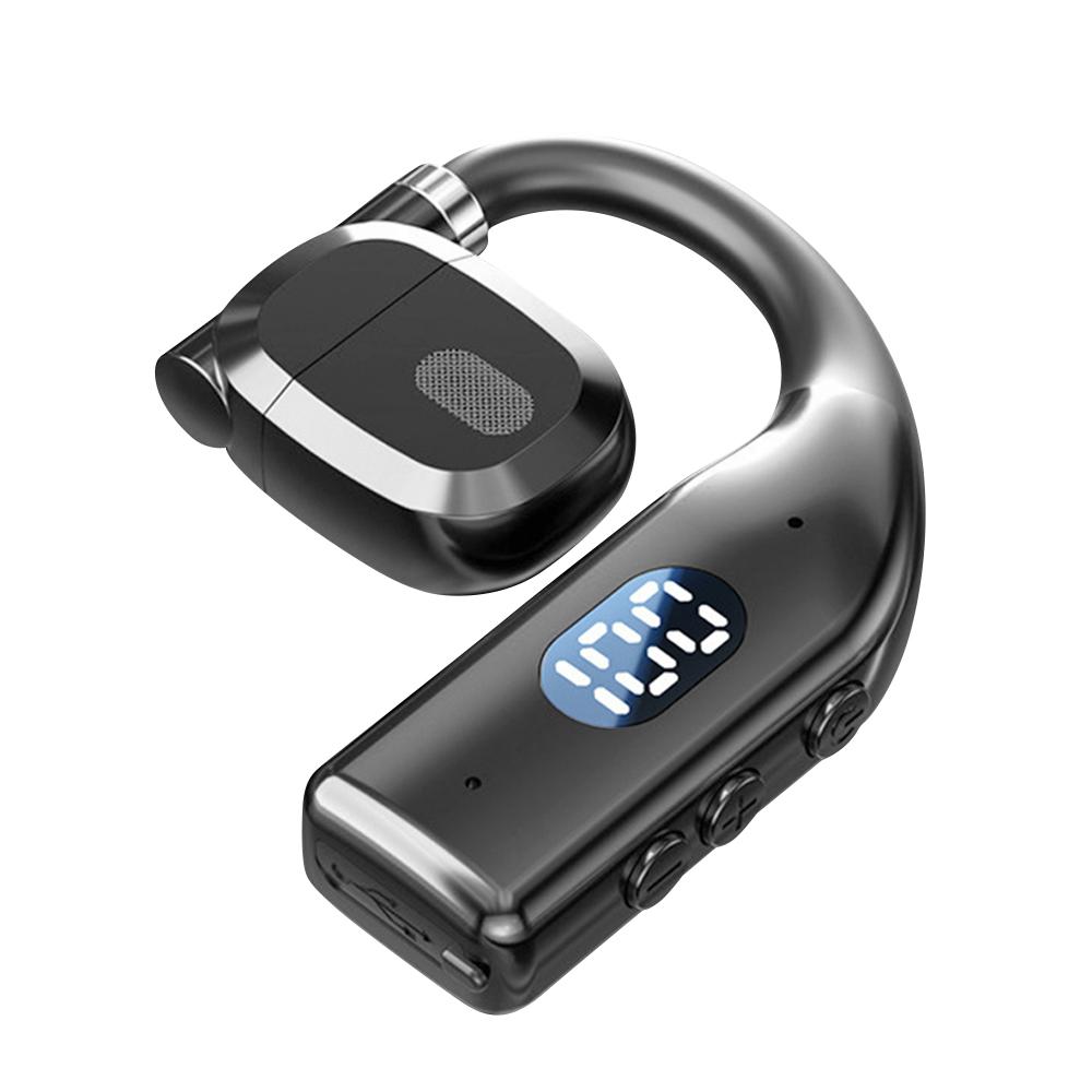 LED Single Earphones Long Standby Business Headphones Waterproof Mono Headset Outdoor Call Bluetooth5.3 Wireless Earbuds