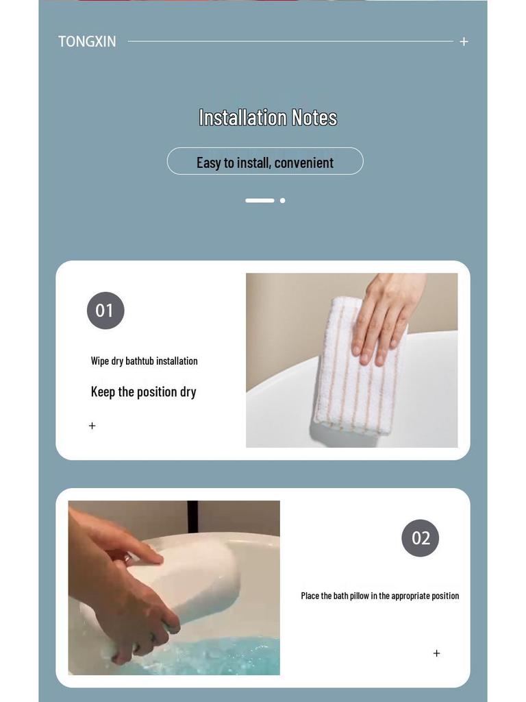 Waterproof Suction Cup Bath Pillow Headrest for Bathtub & Shower