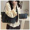 Monogrammed Tote Bag & Mini Bag Set Stylish Purses with Logo Accents Large Capacity Handbags Shoulder Bag for Women's Daily Use