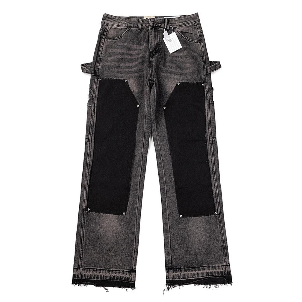 EastRogue High Street Washed Faded Distressed Baggy Jeans Straight Baggy Retro Casual Denim Trousers Vintage Loose Denim Pants