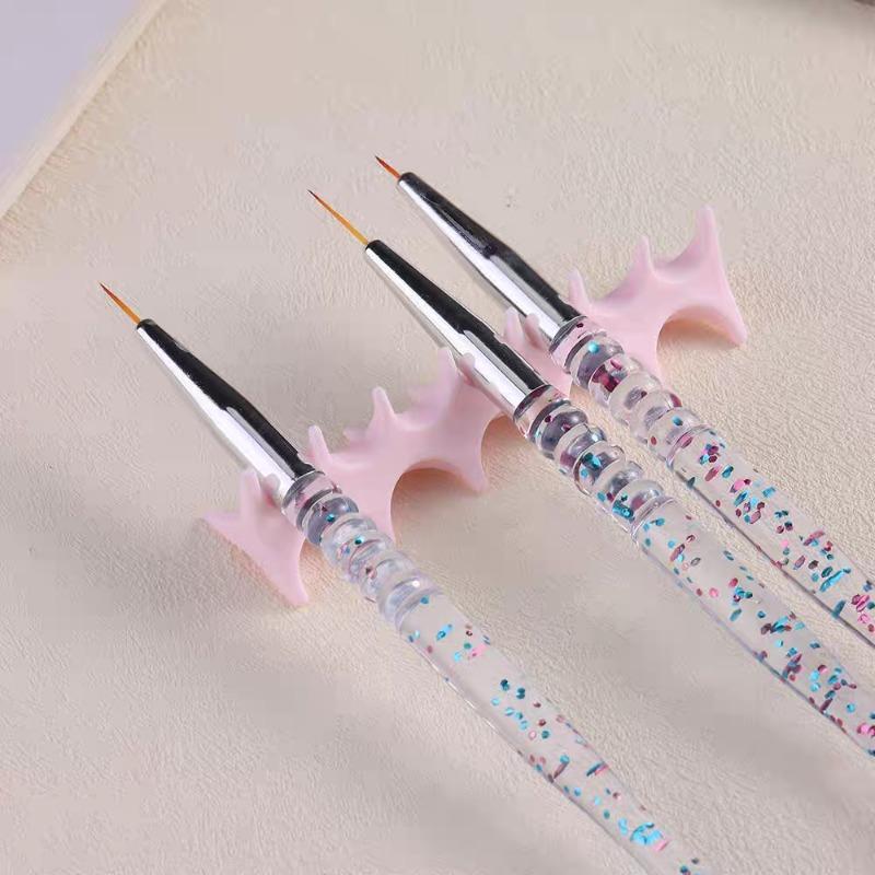 1-3pcs Soft Silicone Nail Pen Holder Stand Shelf Painting Pen Rest Nail Brush Rack UV Gel Brushes Display Carrier Storage