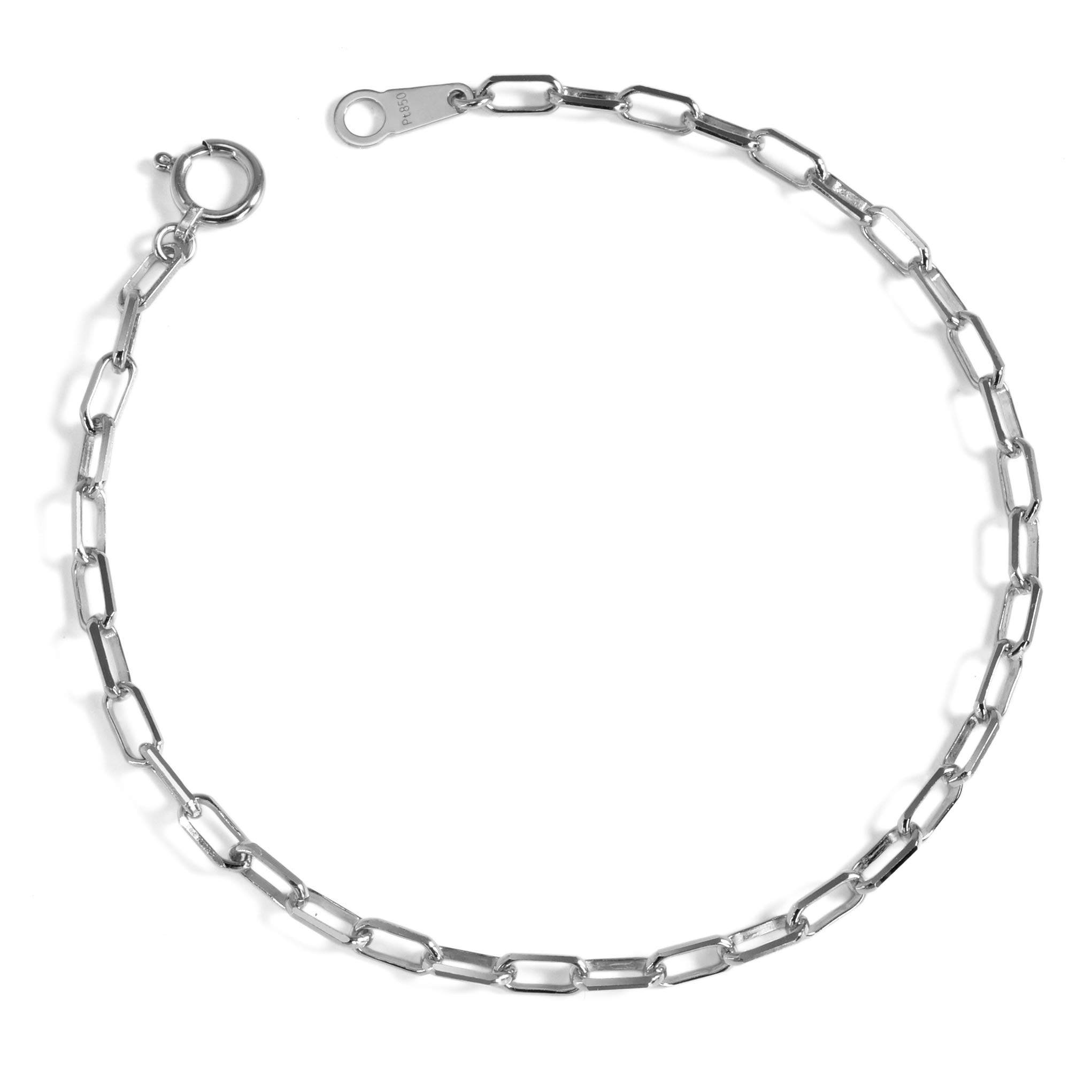 

Platinum 850 Link Chain Anklet 3mm Width Selectable Size Pt850 Engraved Platinum Chain Size 24cm [Speranza] платиновий