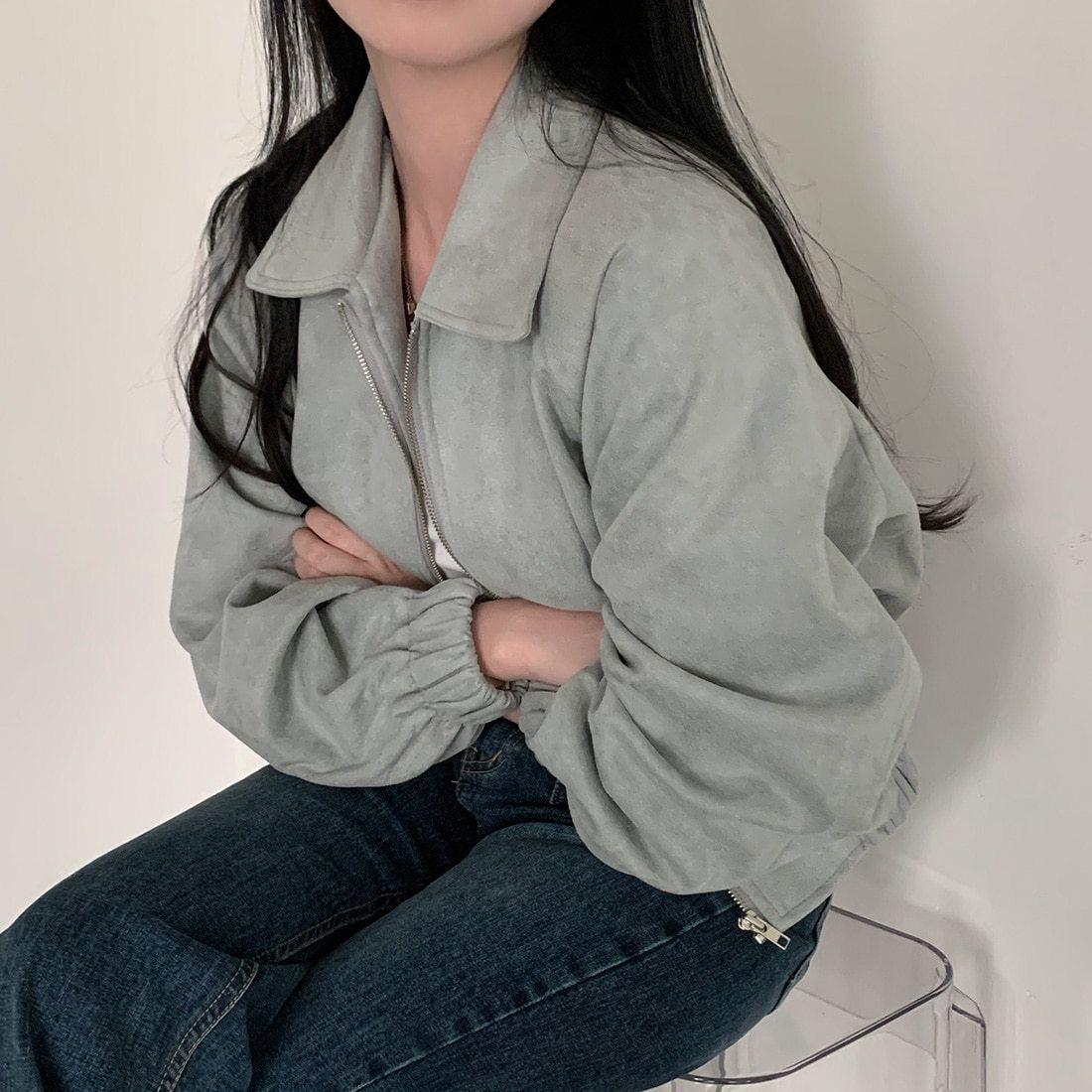 Корейская шикарная ретро укороченная куртка из замши с поясом, подчеркивающим талию L светло-зеленый